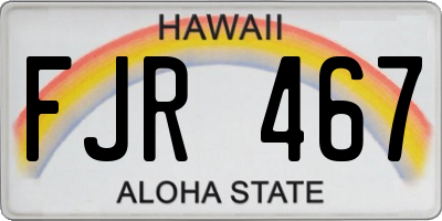 HI license plate FJR467