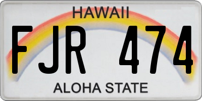 HI license plate FJR474