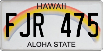 HI license plate FJR475