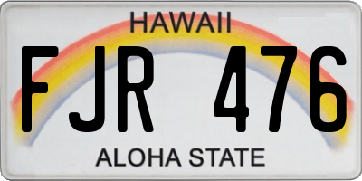 HI license plate FJR476