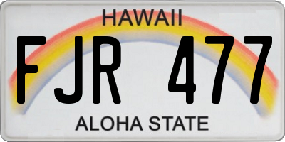 HI license plate FJR477