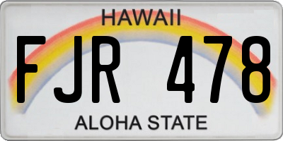 HI license plate FJR478