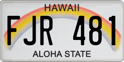 HI license plate FJR481