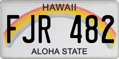 HI license plate FJR482