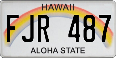 HI license plate FJR487