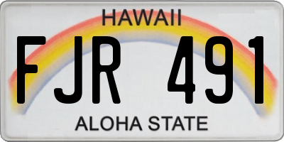 HI license plate FJR491