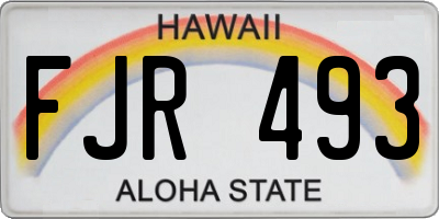 HI license plate FJR493