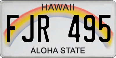HI license plate FJR495