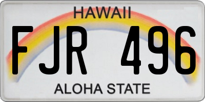 HI license plate FJR496
