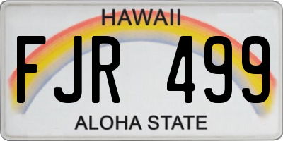 HI license plate FJR499