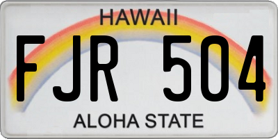 HI license plate FJR504