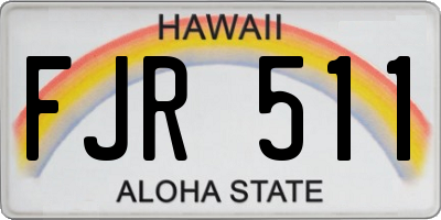 HI license plate FJR511