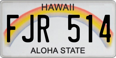 HI license plate FJR514