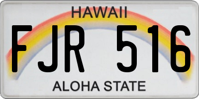 HI license plate FJR516