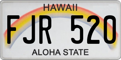HI license plate FJR520