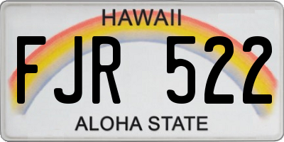HI license plate FJR522