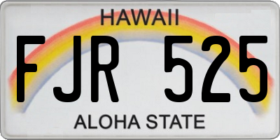 HI license plate FJR525
