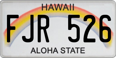 HI license plate FJR526