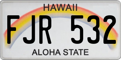 HI license plate FJR532