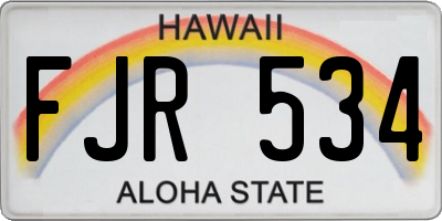 HI license plate FJR534