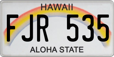 HI license plate FJR535