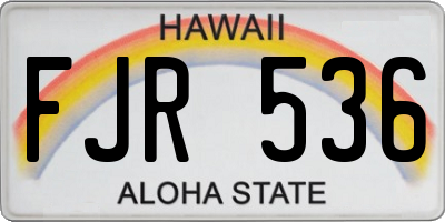 HI license plate FJR536