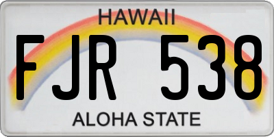 HI license plate FJR538