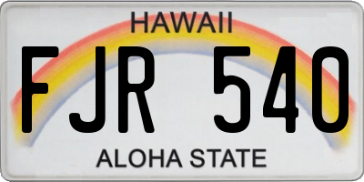 HI license plate FJR540