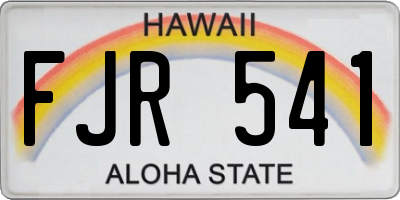 HI license plate FJR541