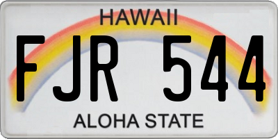 HI license plate FJR544