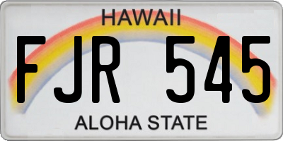 HI license plate FJR545