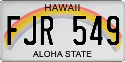 HI license plate FJR549
