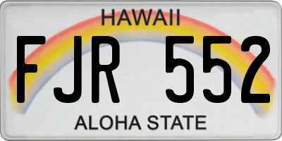 HI license plate FJR552