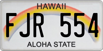 HI license plate FJR554