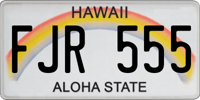 HI license plate FJR555