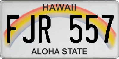 HI license plate FJR557