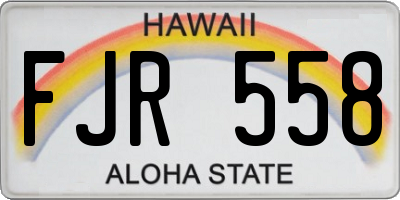 HI license plate FJR558
