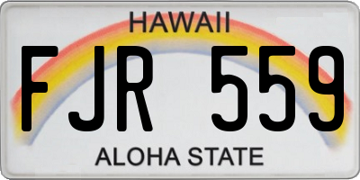 HI license plate FJR559