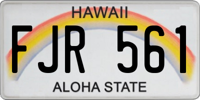 HI license plate FJR561