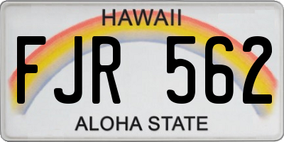 HI license plate FJR562