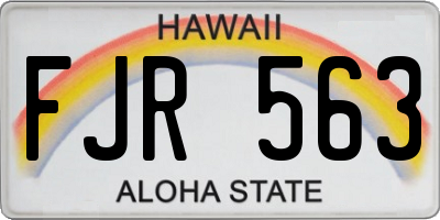 HI license plate FJR563