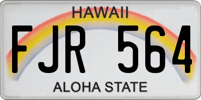 HI license plate FJR564