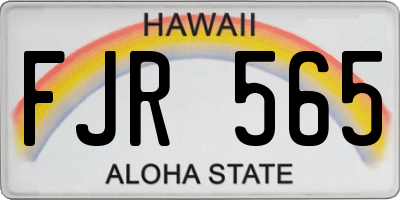 HI license plate FJR565