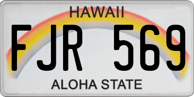 HI license plate FJR569