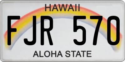 HI license plate FJR570