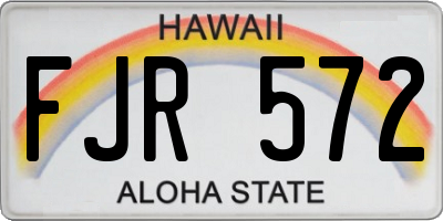 HI license plate FJR572