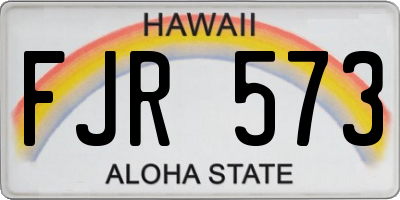 HI license plate FJR573