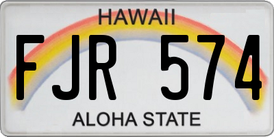 HI license plate FJR574