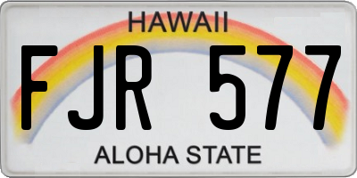 HI license plate FJR577