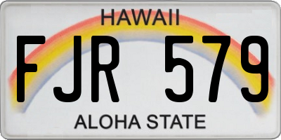 HI license plate FJR579